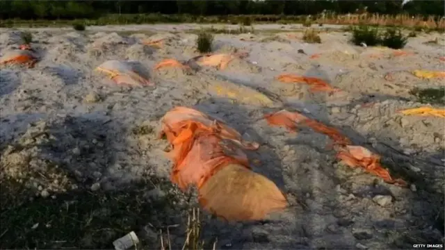 कोरोना काळात गंगा किनाऱ्यावरील दृश्य