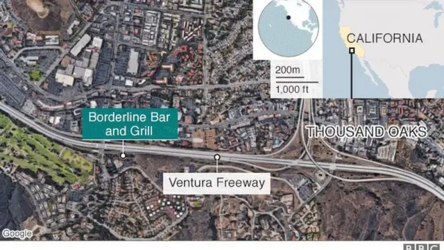 Bản đồ địa điểm quán bar xảy ra vụ nổ súng trên Google Map
