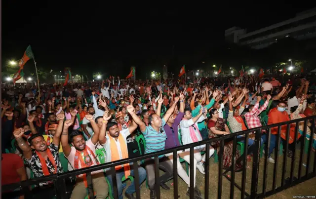 अमित शाह की पश्चिम बंगाल रैली का दृश्य