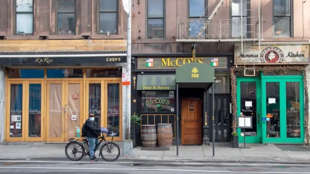 紐約商店因疫情關閉