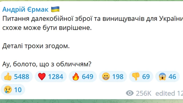 постинг Ермака в Телеграме