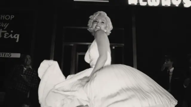 Ana de Armas caracterizada de Marilyn Monroe en el biopic "Blonde".