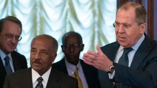 ሚኒስተር ጉዳያት ወጻኢ ኤርትራ ዑስማን ሳልሕ ምስ ሚኒስተር ጉዳያት ወጻኢ ሩስያ ሰርገይ ላቭሮቭ