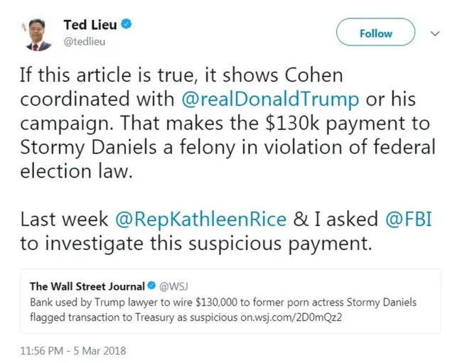 टेड लियु का ट्वीट