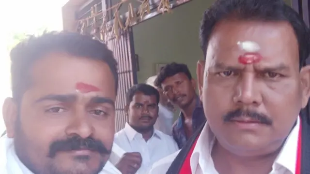 முசிறி அஇஅதிமுக வேட்பாளருமான செல்வராஜ் (வலது)