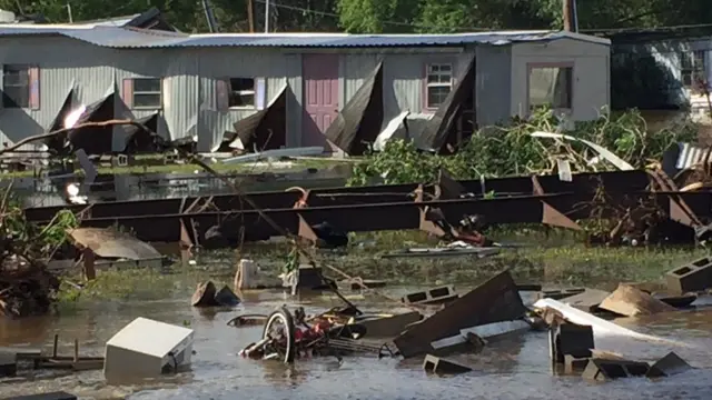 La localidad de La Grange fue muy golpeada por las inundaciones.