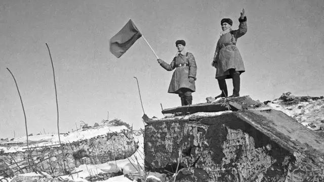 Прорванная "линия Маннергейма" в районе города Хотинен