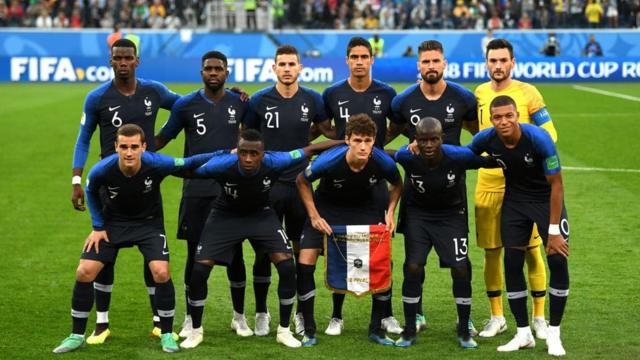 Seleção da França na semifinal contra a Bélgica na Copa do Mundo da Rússia
