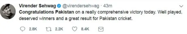 वीरेंद्र सहवाग का ट्वीट