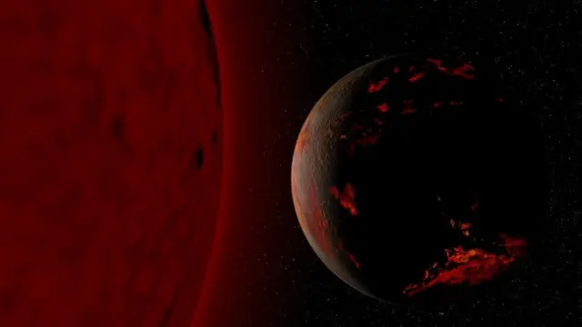 సూర్యుడు రెడ్ జెయింట్‌గా మారిన తర్వాత భూమి ఎలా ఉంటుందనే ఊహా చిత్రం