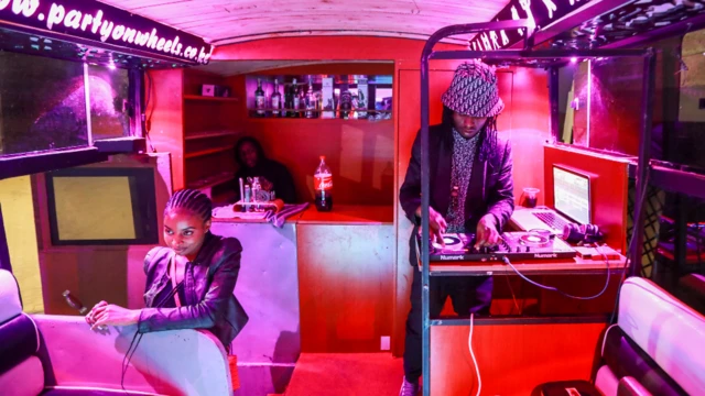 Kenyan DJ Slice playing in the Party On Wheels in Nairobi, Kenya - Saturday 26 June 2021