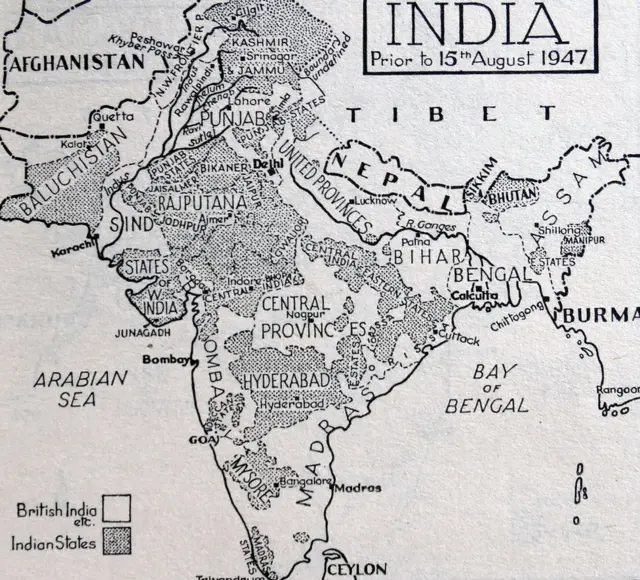 ભાગલા પહેલાનો ભારતનો નકશો