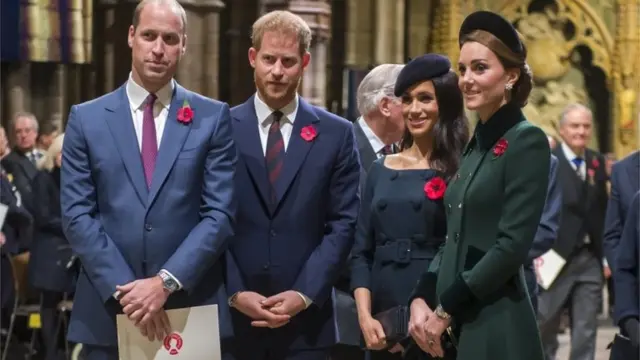 The Duke and Duchess of Sussex with the Duke and Duchess of Cambridge