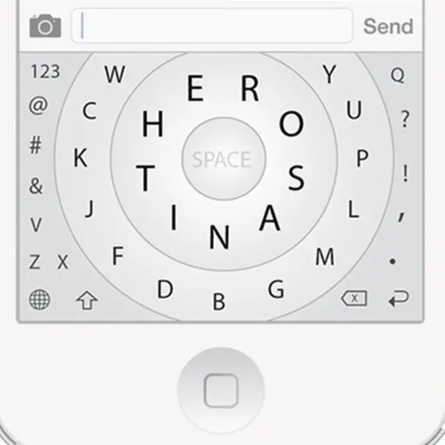 Teclado qwerty en un teléfono inteligente