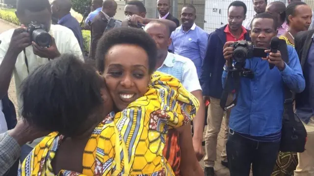 Diane Rwigara akisherehekea
