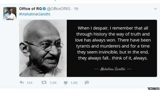 अमित शाह, महात्मा गांधी, कांग्रेस, बीजेपी, सोशल मीडिया