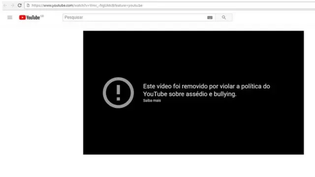 Vídeo removido por violar a políticaestrela bet jogo aviatorassédio e bullying do YouTube