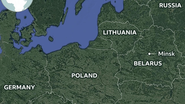 Map of Belarus and surrounding countries
