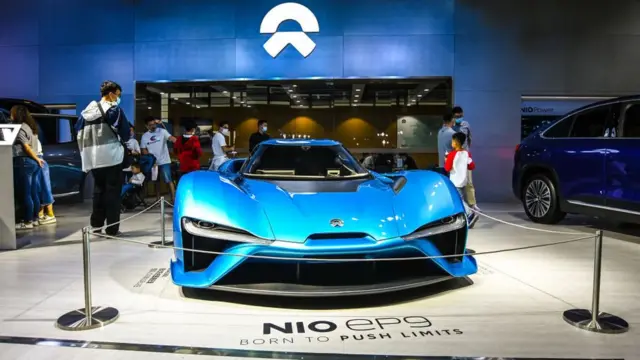 Автомобиль Nio EP9 на автомобильной выставке в Шанхае