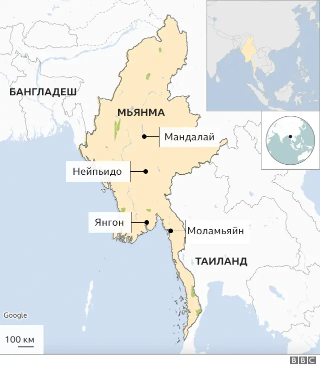 Карта Мьянмы