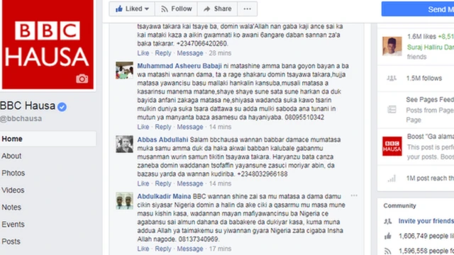 Shafin BBC Hausa Facebook