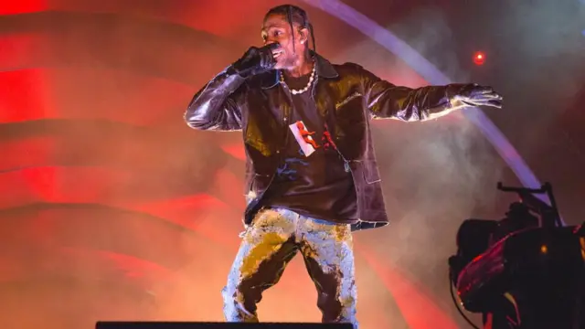 Travis Scott performs onstage during the third annual Astroworld Festival at NRG Park on November 05, 2021 in Houston, Texas.