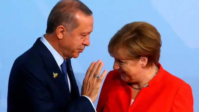 Cumhurbaşkanı Recep Tayyip Erdoğan ile Almanya Başbakanı Angela Merkel, 7 Temmuz'da Hamburg'da yapılan G20 Liderler Zirvesi'nde