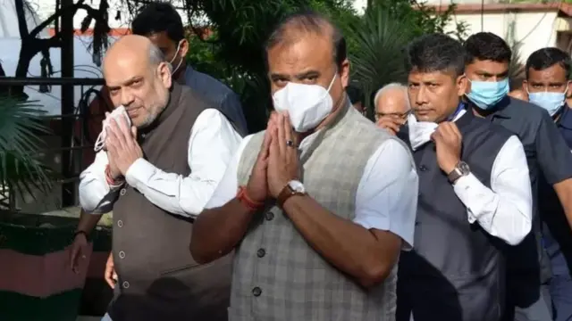 அமித் ஷா மற்றும் ஹிமாந்த பிஸ்வா சர்மா