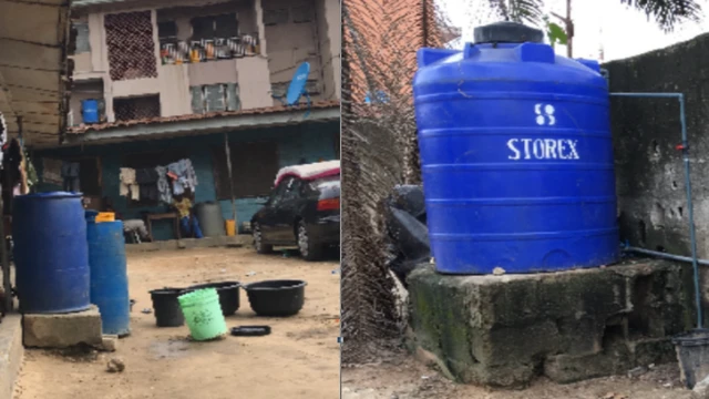A compound in Akoka and a storage tank.