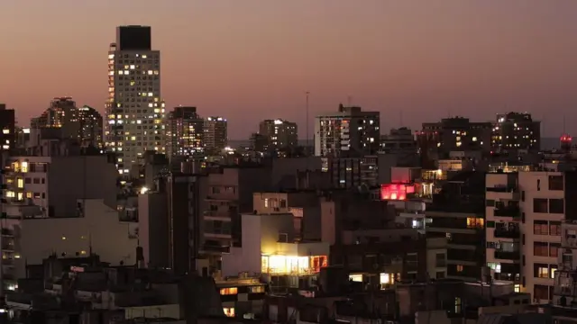 Buenos Aires skyline at night