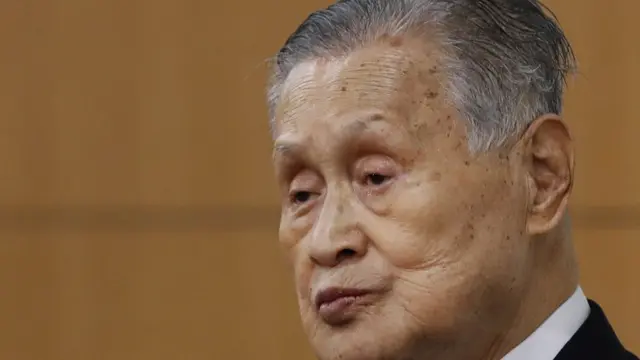 Tokyo 2020 President Yoshiro Mori looks on during a press conference in Tokyo, Japan, 04 February 2021.