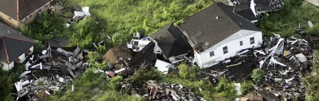 Destrucción en Nueva Orleans tras el paso de Katrina en 2006.