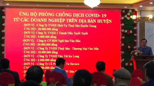 Một số doanh nghiệp tại Vân Đồn quyên góp giúp chống dịch Covid-19