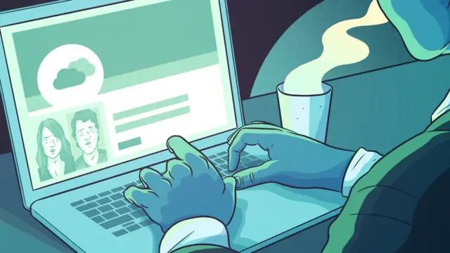 Conference video call in progress on laptop