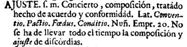 Ajuste en el diccionario de 1726 del Nuevo tesoro lexicográfico de la lengua española (NTLLE)