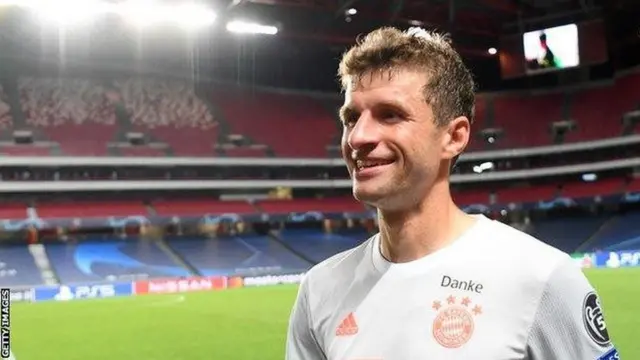 It could have been any member of Bayern's side but Muller takes it. He has now scored six goals against Barcelona in the Champions League, the most by any player against the Spaniards in the competition's history.
