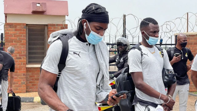 Arrival of Black stars for Kumasi, venue of di match wit Nigeria