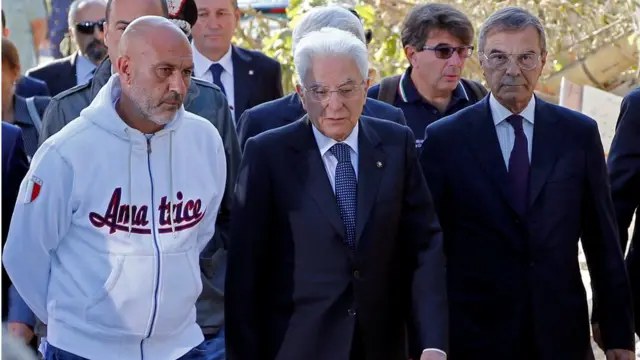 президент Италии Серджо Маттарелло посетил район бедствия