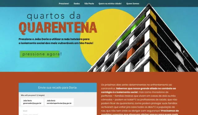 Imagem da plataforma online Quartos da Quarentena em SP