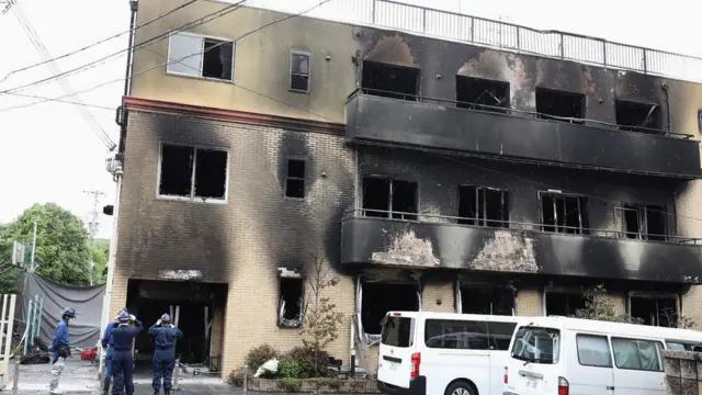 Edificio de KyoAni después del incendio