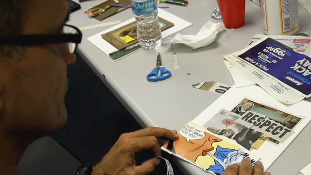 A participant in the art workshop