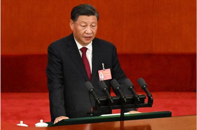 2022年10月16日，中共總書記習近平在北京舉行的中國共產黨第20次代表大會開幕式上發表講話。