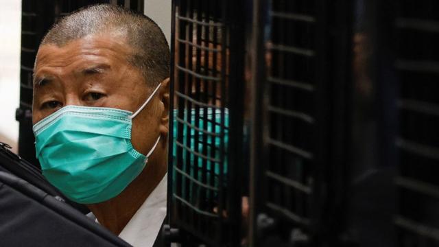 黎智英由囚車押送至香港終審法院聽取《國安法》案件保釋上訴裁決（9/2/2021）