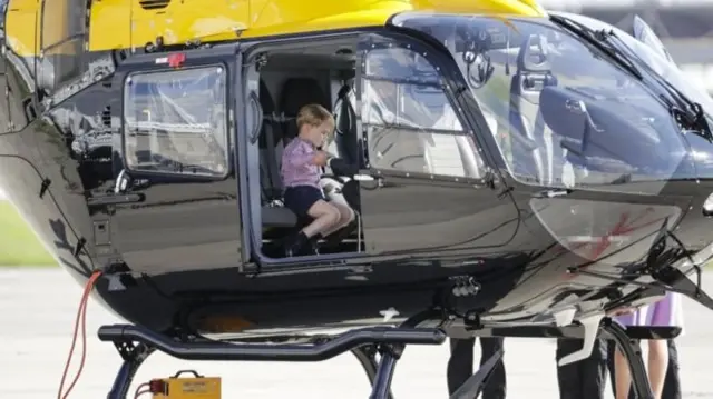The day before his birthday, on 21 July 2017, Prince George sat in a helicopter while on a trip to Hamburg, Germany, with his sister and parents
