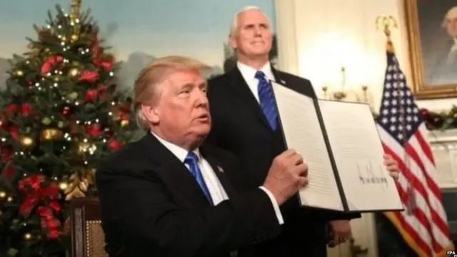 अमरीकी राष्ट्रपति डोनल्ड ट्रंप ने यरुशलम को इसराइल की राजधानी घोषित किया है