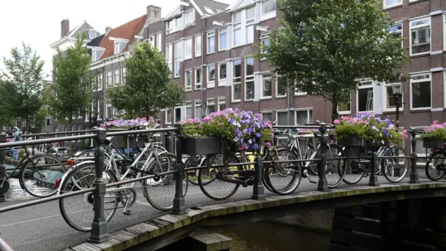 Canal en Ámsterdam, Holanda