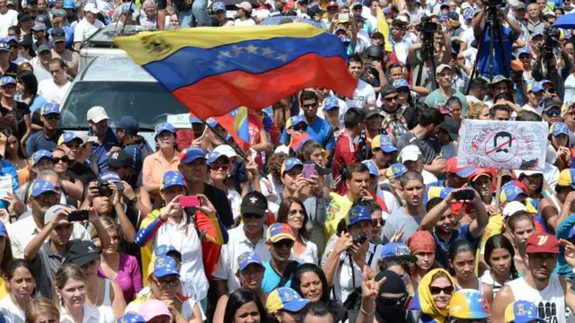 Protesta de a oposición en Venezuela.