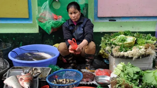 Một chợ ở Hà Nội. Hình chụp năm 2018