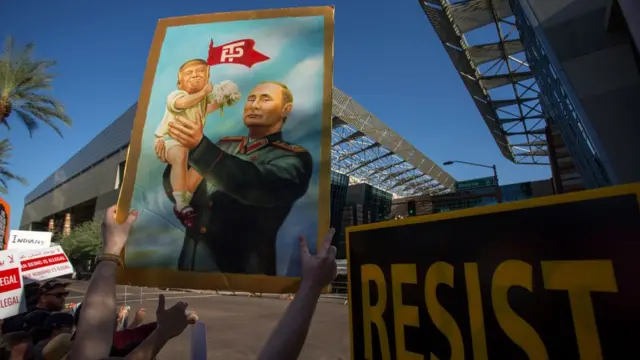 Карикатура на Трампа и Путина