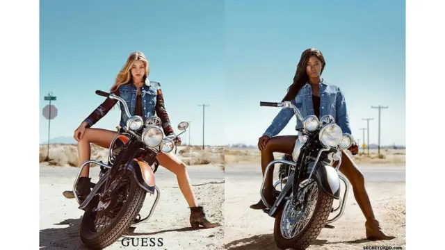 Campanha da Guess com Gigi Hadid recriada por Deddeh Howard